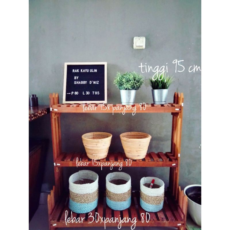 Rak pagar kayu ulin kode B