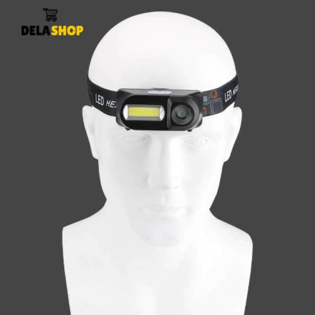 Headlamp Flashlight Headlight LED 3 Modes COB - KX-1804 - Black