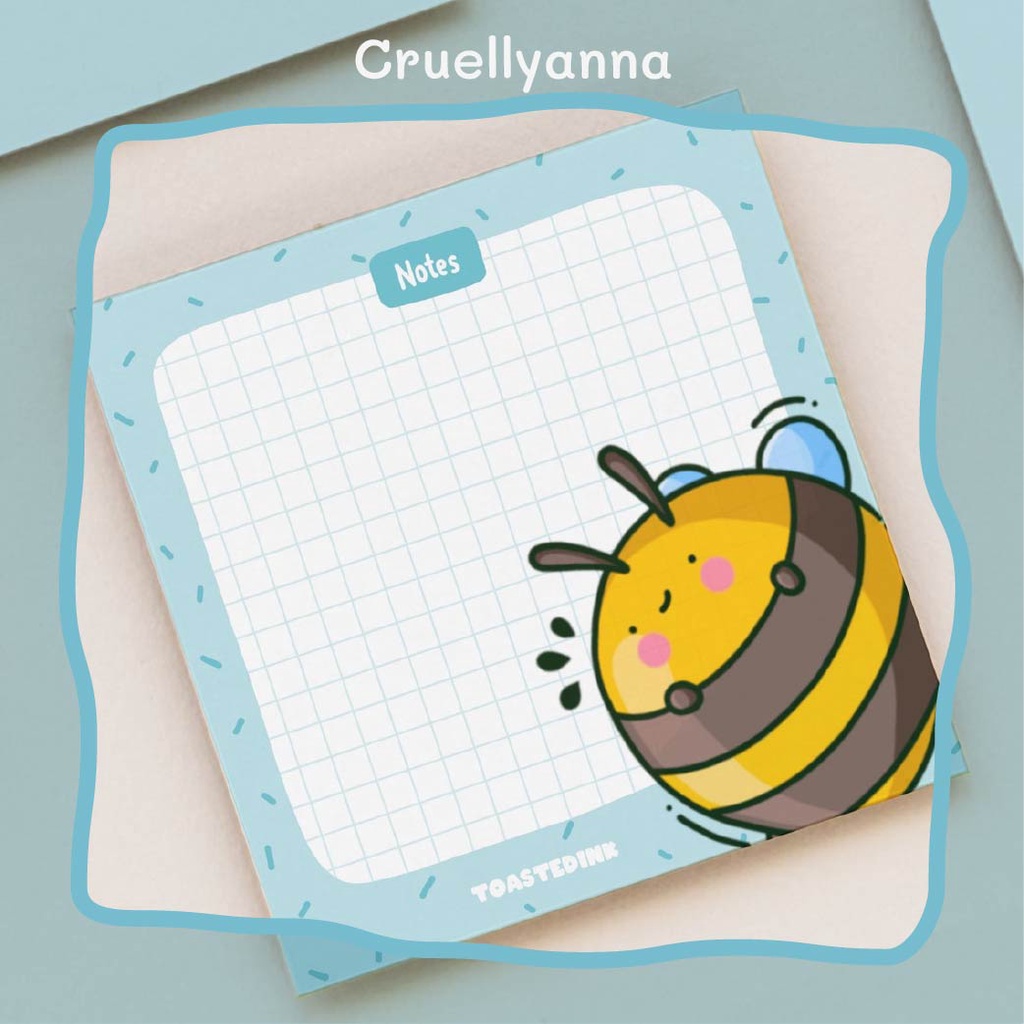 

Bumblebee Mini Grid, Kawaii Design Notes Cute Memo Pad - 018