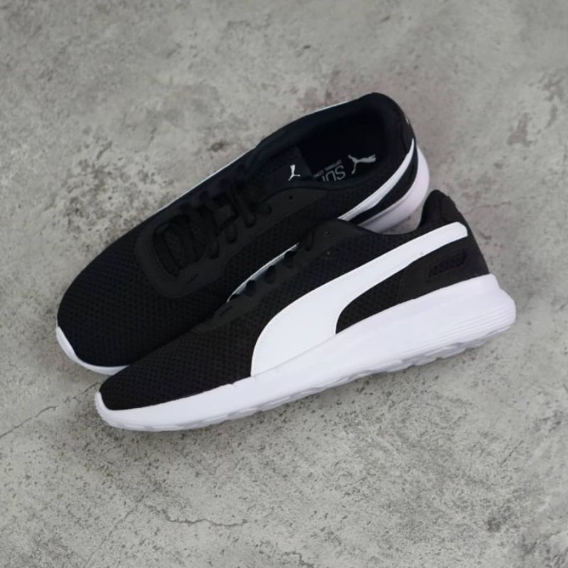 ORIGINAL Puma St Activate Black White Hitam Sepatu Pria Lari BNIB
