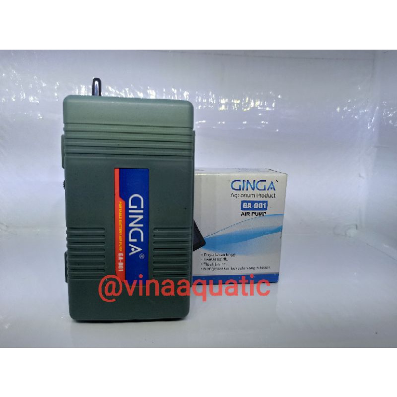 GINGA GA 001 Mesin Aerator portable Airpump Aquarium Baterai Batre pancing mancing ikan