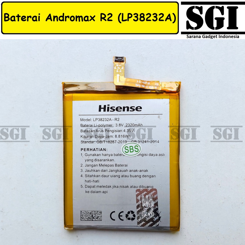 Baterai Smartfren Andromax R2 LP38232A 4G LTE Double Power Batrai Batre Battery Handphone HP