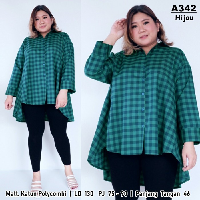 Atasan Kemija dan Blouse JUMBO MIKA HIJAU [Baju Atasan Wanita 0128] UIM