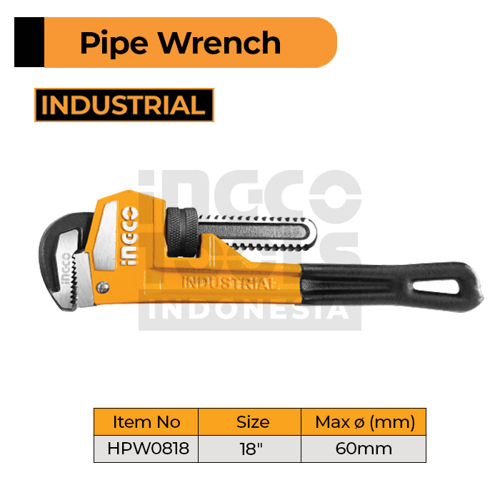 Pipe Wrench (18") INGCO HPW0818 - Kunci Pipa PVC/Besi 18 Inch Inci