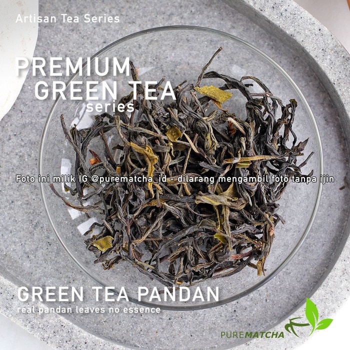 

TEH-DAUN- ARTISAN TEA CAFE - GREEN TEA PANDAN TBW 100G TEH HIJAU WANGI PANDAN -DAUN-TEH.