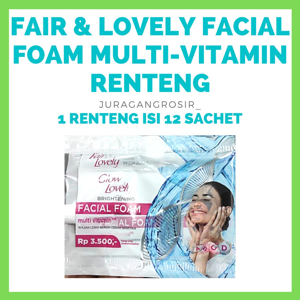 Jual FAIR & LOVELY / GLOW & LOVELY FACIAL FOAM RENTENG ISI 12 SACHET Shopee Indonesia