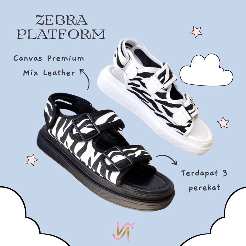 NADILASTUFF [ASLI] ZEBRA PLATFORM 'BISA COD' Sandal Wanita PREMIUM IMPORT REALPICT KUALITAS TERBAIK &amp; BEST SELLER