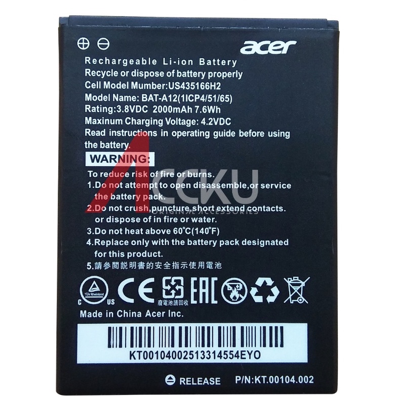 BATERAI ACER BAT-A12 BATTERY ACER LIQUID Z520 BAT-A12 HIGH QUALITY