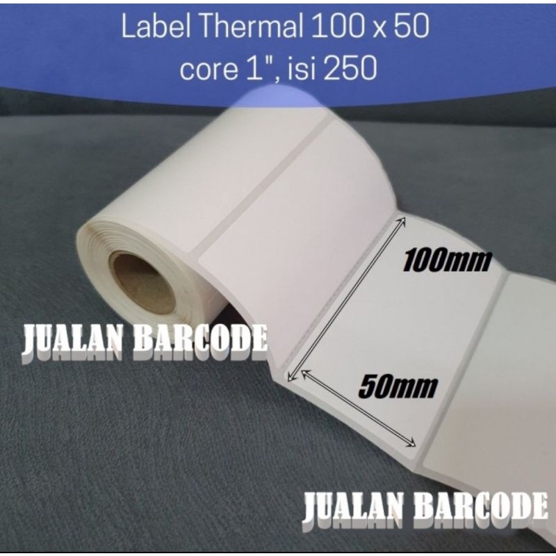 

Label Thermal 100x50 mm core 1" inch 100 x 50 isi 250 pcs