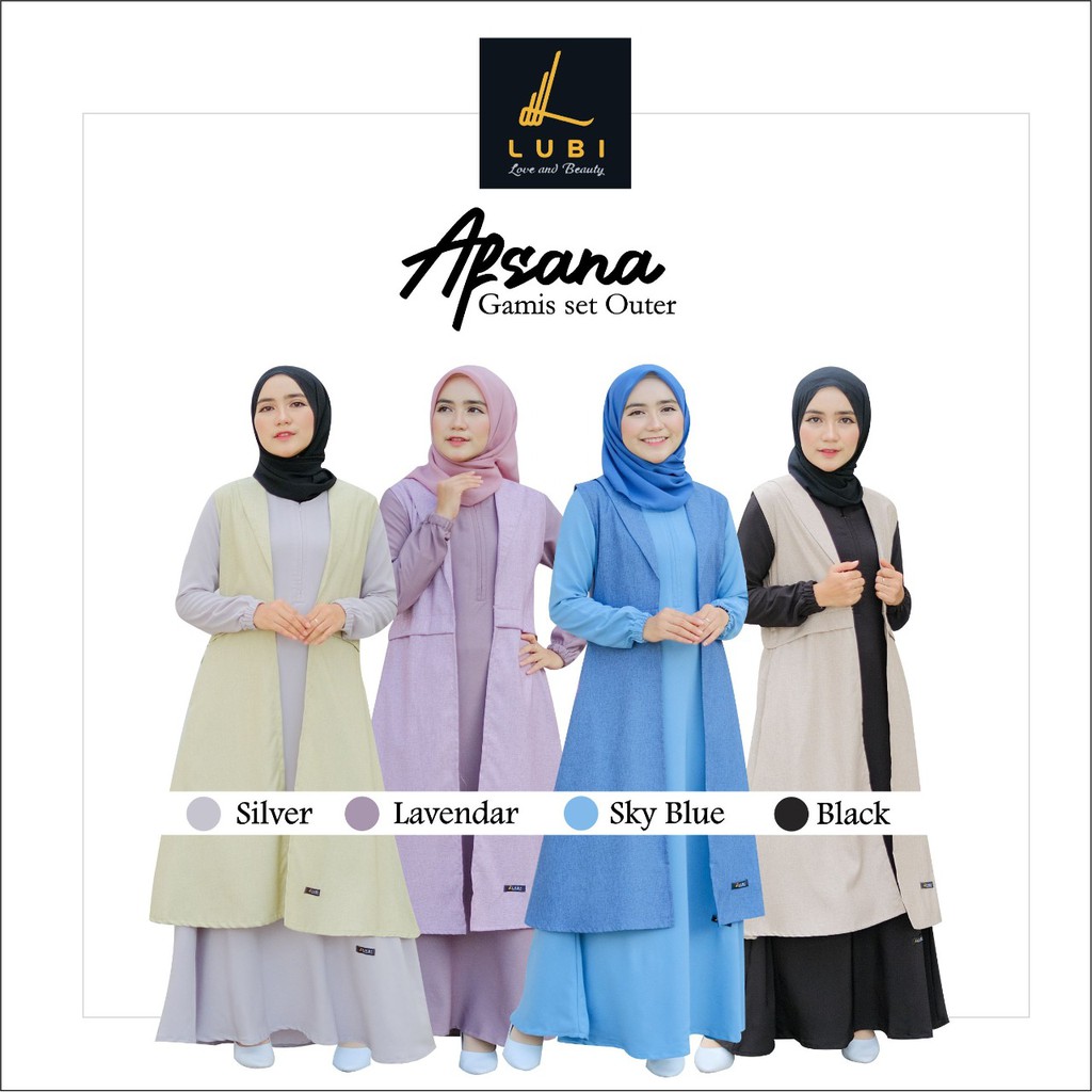GAMIS AFSANA SET LONG OUTER BY LUBI
