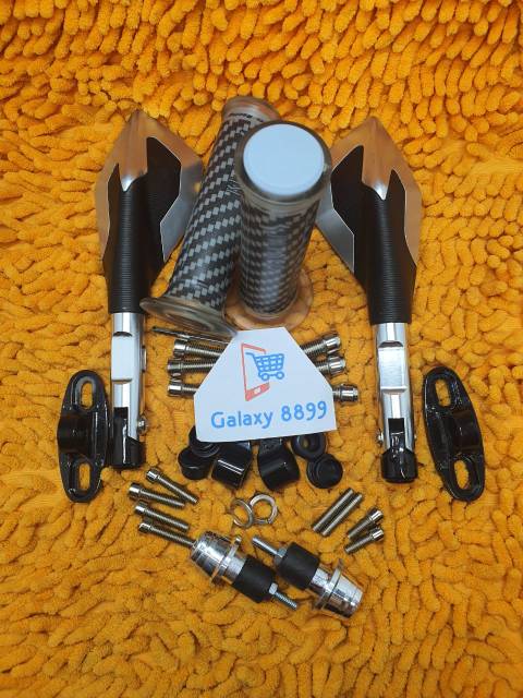 Spion Tomok V2 2tone plus grip kitaco dan jalu stang silver universal vario nmax pcx mio beat vixion