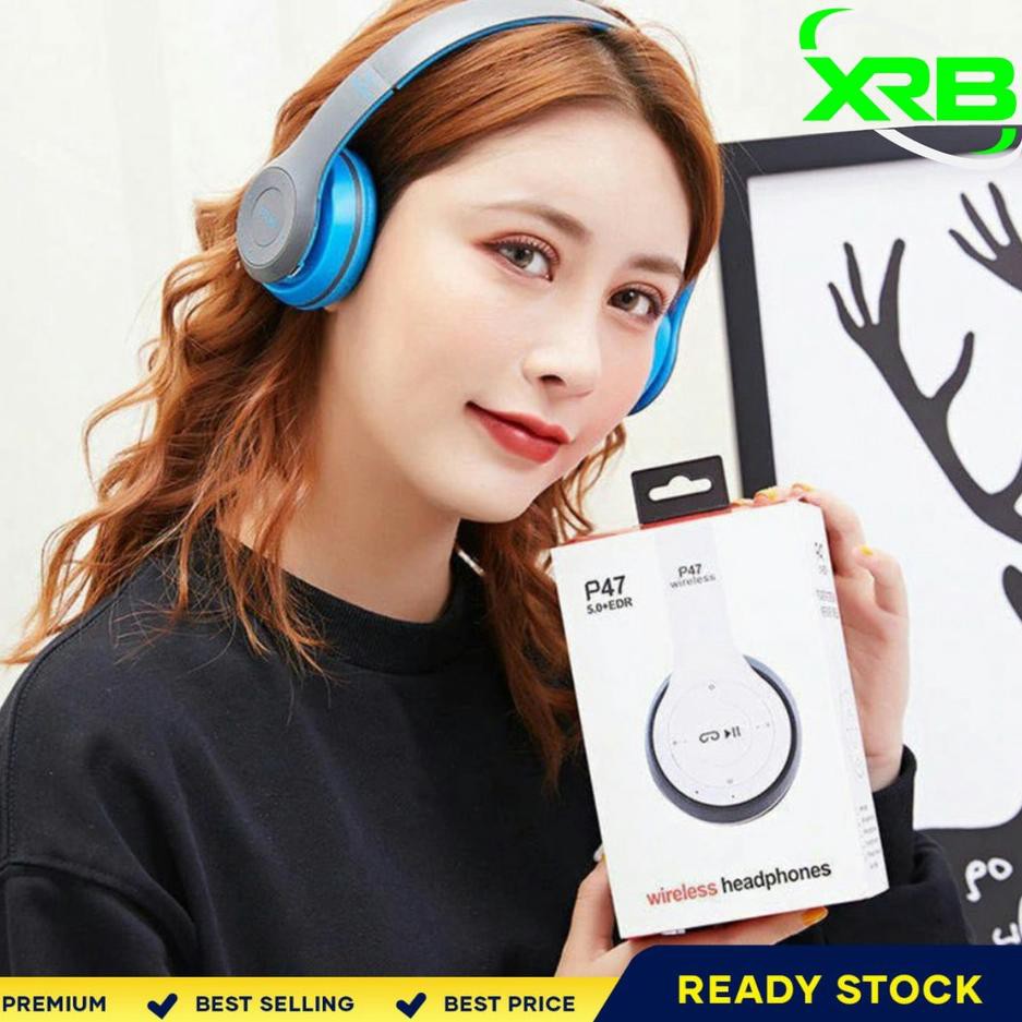 Lagi Tren.. P47 Headphone Bluetooth P47 Wireless Super Bass Earphone Headset Wireless Portable
