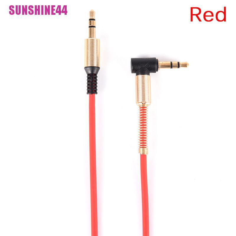 (SUN44) Kabel Audio Stereo Jack 3.5mm Male Ke Male Sudut Kanan 90 Derajat Aux