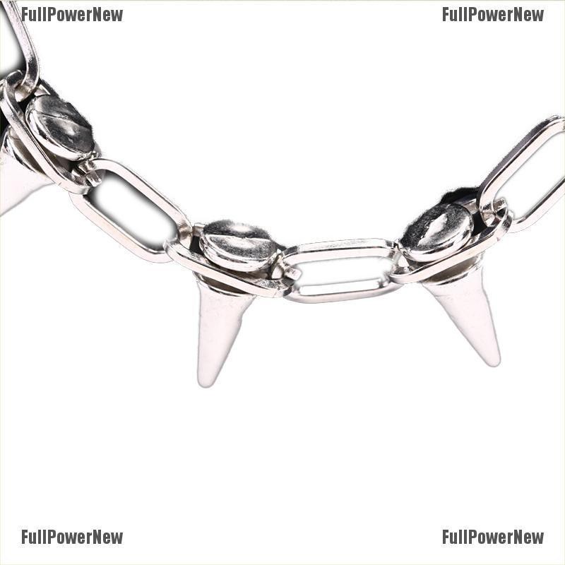 Kalung Choker Rantai Aksen Rivet Spike Gaya Punk Rock Untuk Perhiasan