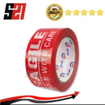 Jangan Dibanting 48mm X 50m STAR TAPE Tebal/Lakban Fragile MerahOKE***