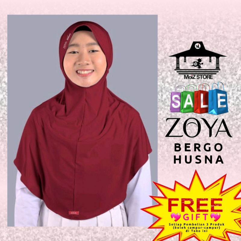 Zoya Bergo Jilbab Hijab Bergo Kerudung Krudung Sekolah SD SMP SMA MI MTS SMU Tsanawiyah Aliyah Husna