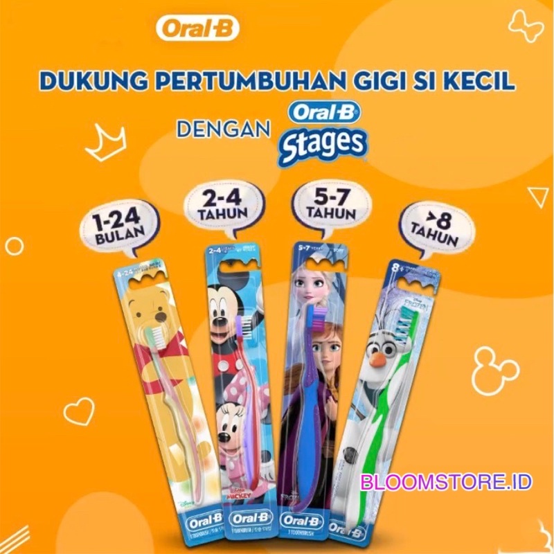ORAL B Sikat Gigi Anak Bayi Baby Kid Kids Toothbrush Tooth Brush Stage Stages 1 2 3 OralB Oral B