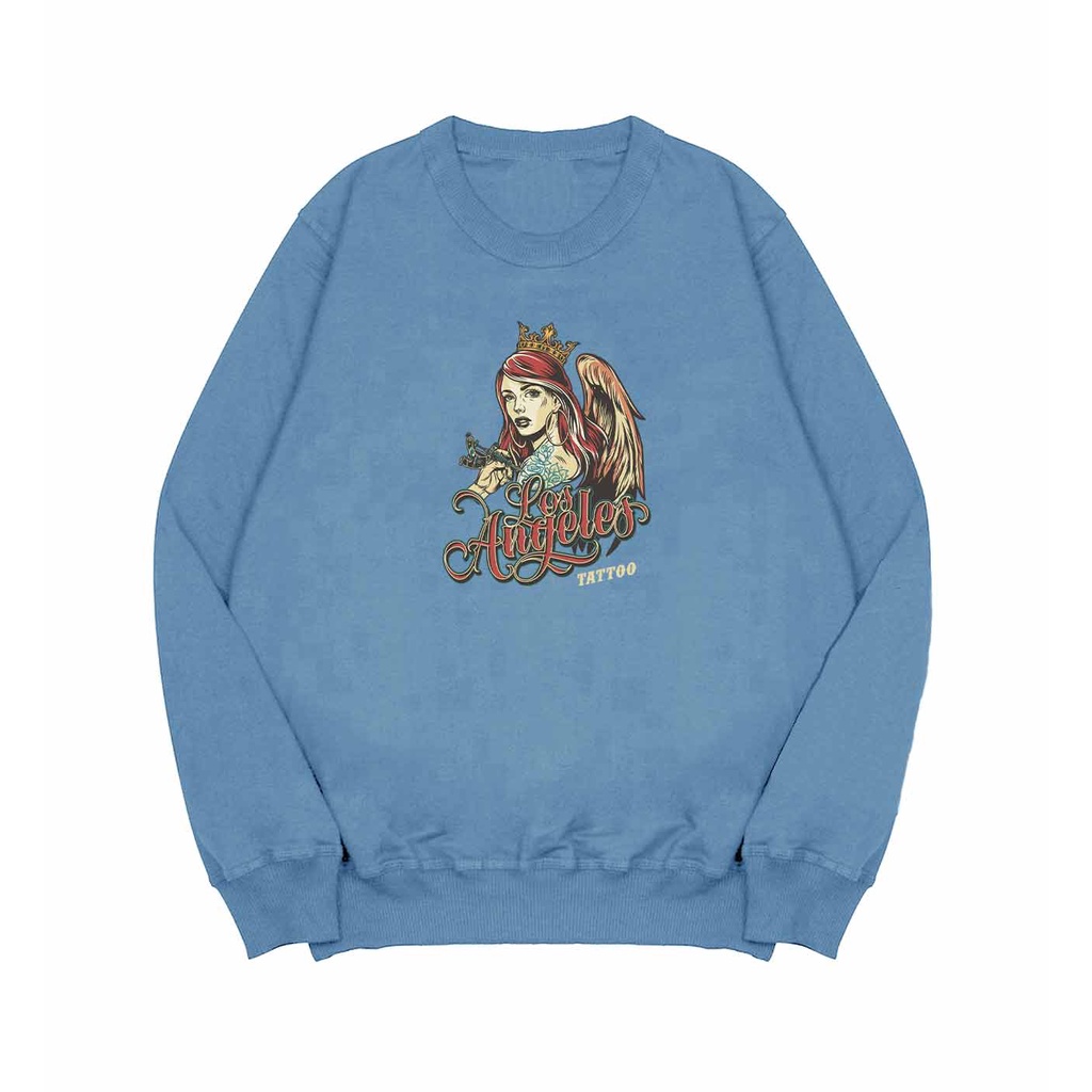 Sweater Crewneck Pria Tattoo Pria Fleece M - XXL