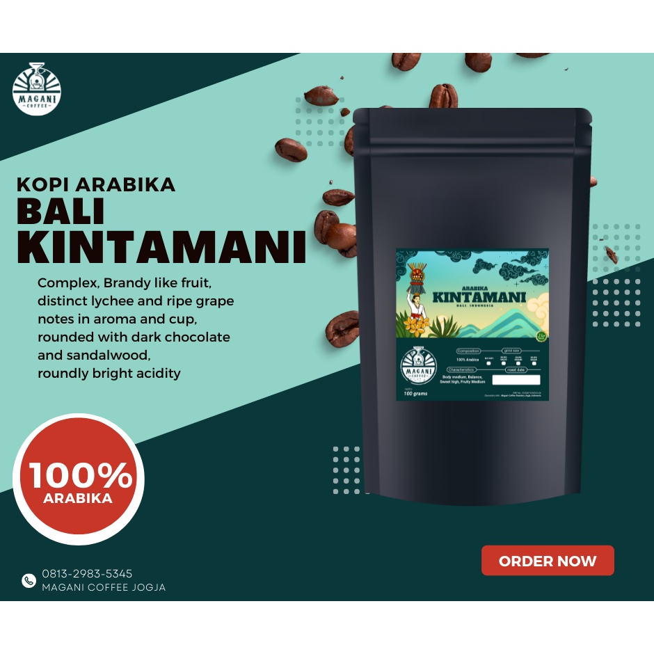 

Kopi Arabika Bali Kintamani 100 gram biji dan bubuk