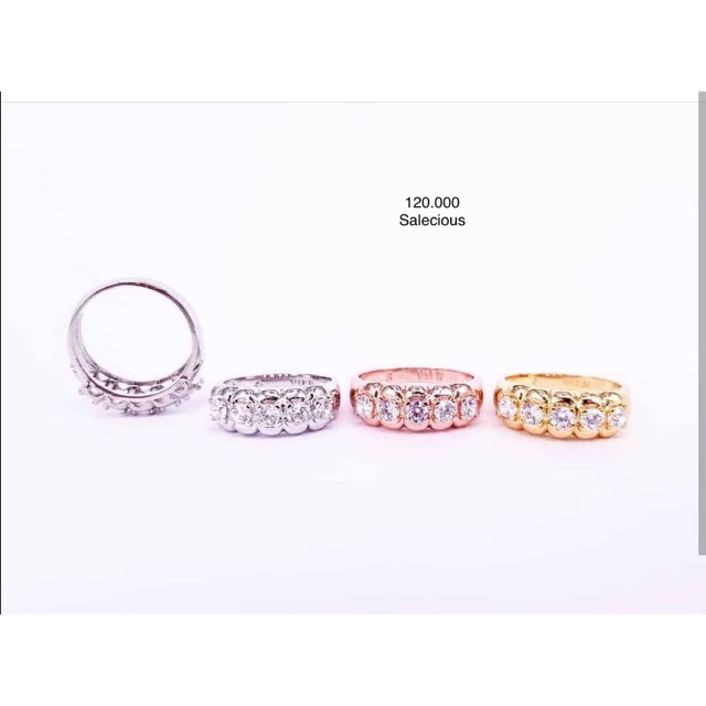 Cincin perhiasan Lapis emas luxury dengan zircon italy asli