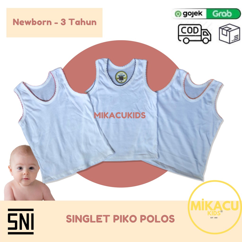 1LUSIN Singlet Bayi / Kaos dalam Anak, Murah (SNI) Newborn-3 tahun, Singlet Bayi Premium