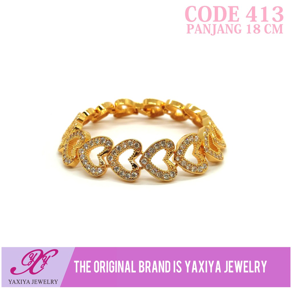 

Gelang Lapis Emas Permata Perhiasan Imitasi Gold 18K Yaxiya Jewelry 413