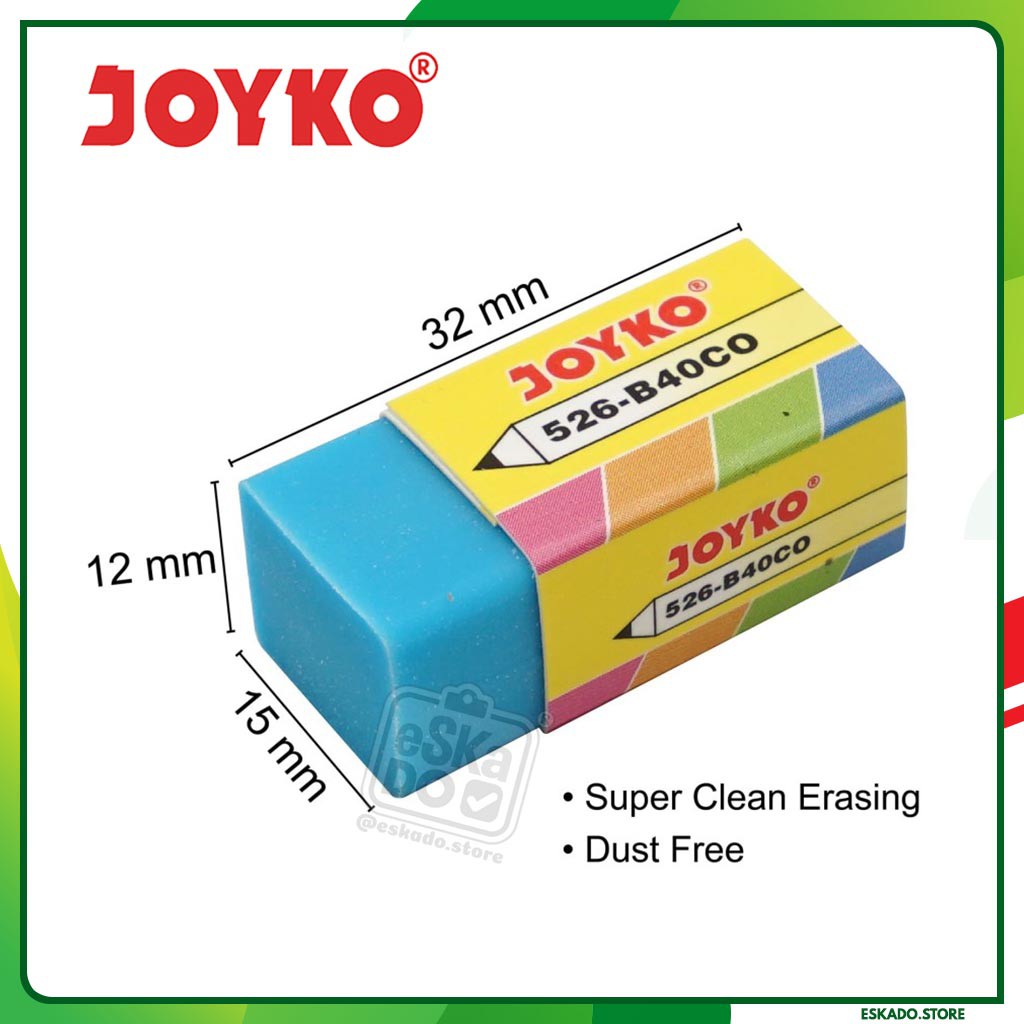 

Eraser / Penghapus Joyko 526-B40CO (isi 6 pcs)