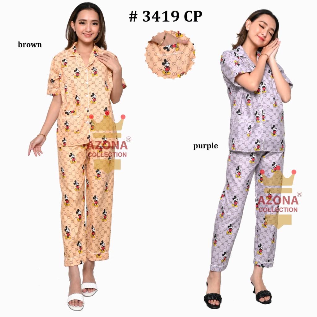 Dtree . baju tidur piyama dewasa cp motif mickey/ baju tidur dewasa cp katun eropa