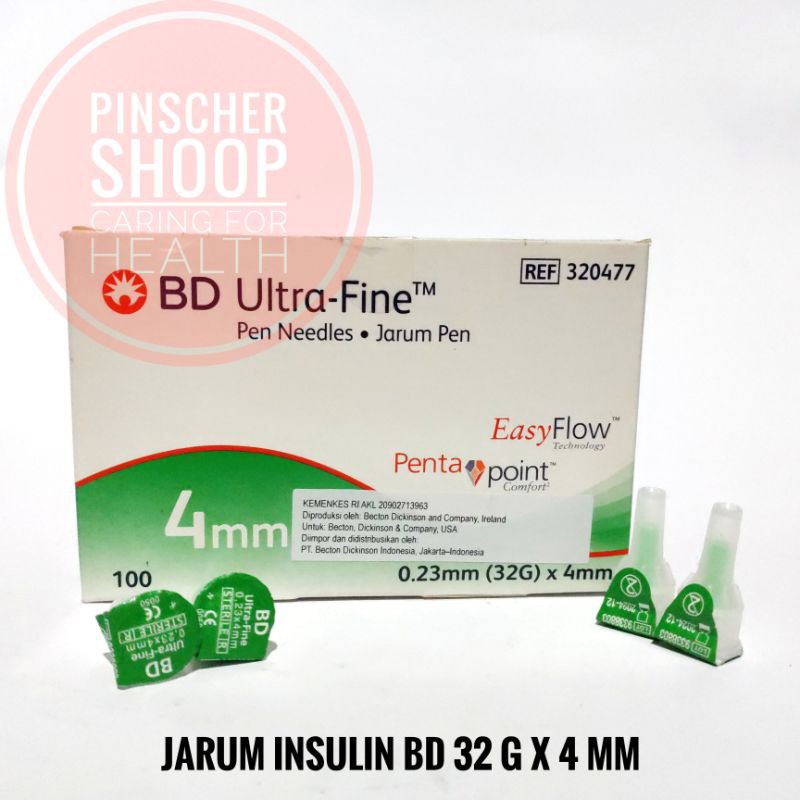 Jarum Insulin BD Microfine 32 G Hijau 0,23 x 4 mm