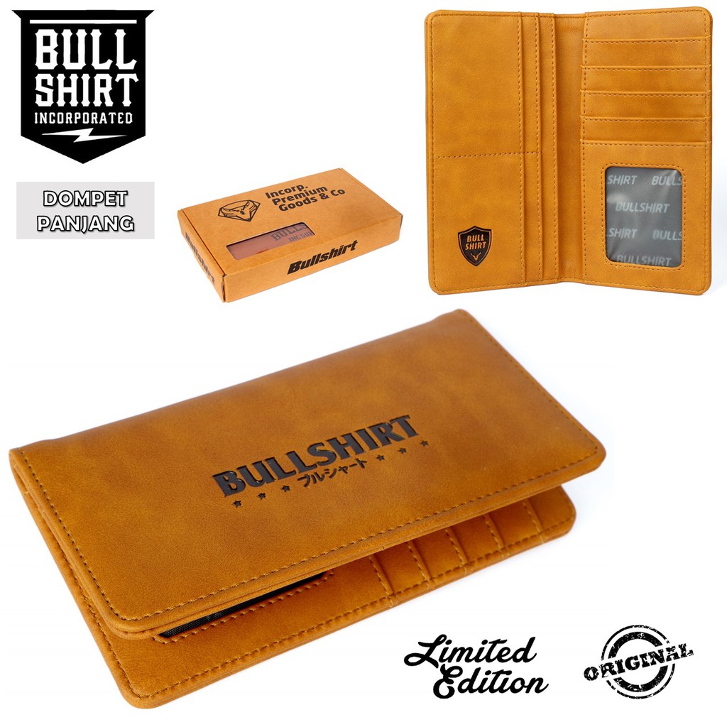 (PREMIUM) DOMPET PANJANG PRIA / DOMPET LIPAT DISTRO / DOMPET KULIT BULLSHIRT WARNA TAN