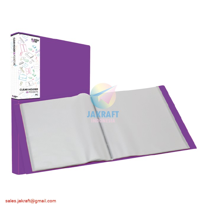 

TERMUURAAH Clear Holder Folio F4 FC isi 40 Display Book (Ungu Purple) bagus