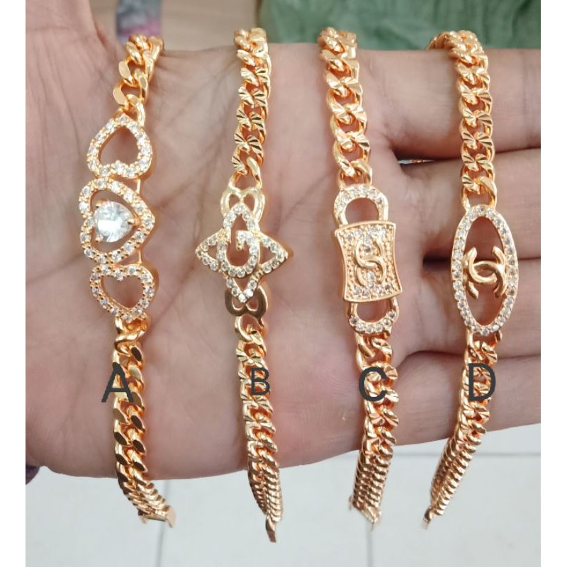 P44. Gelang xuping wanita lapis emas dgn mata zircon