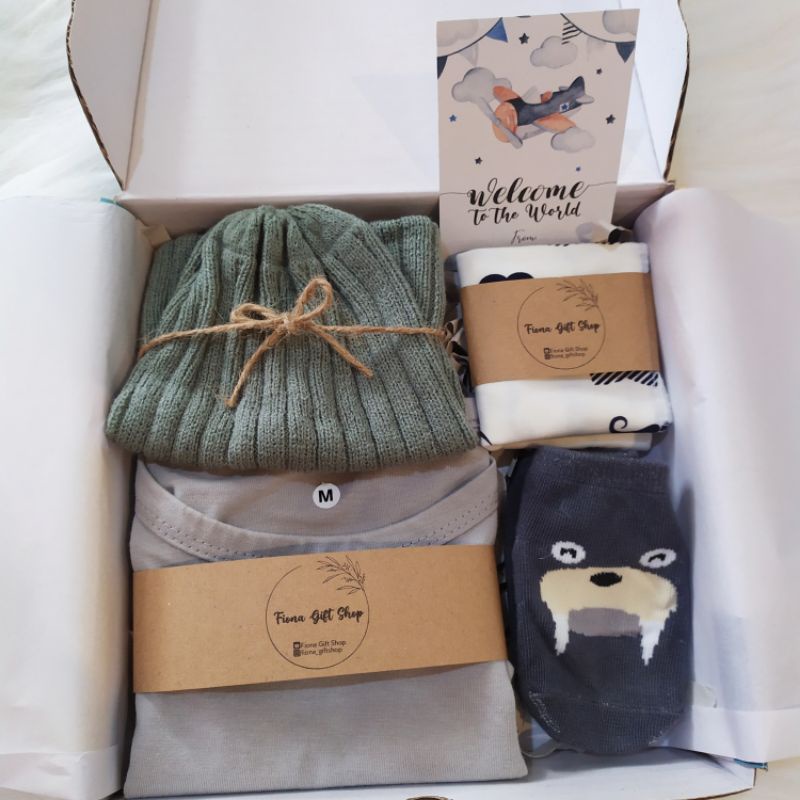 Kado bayi|hampers bayi|parcel bayi|baby gift set|kado lahiran bayi cowok set jumper boy-abu muda