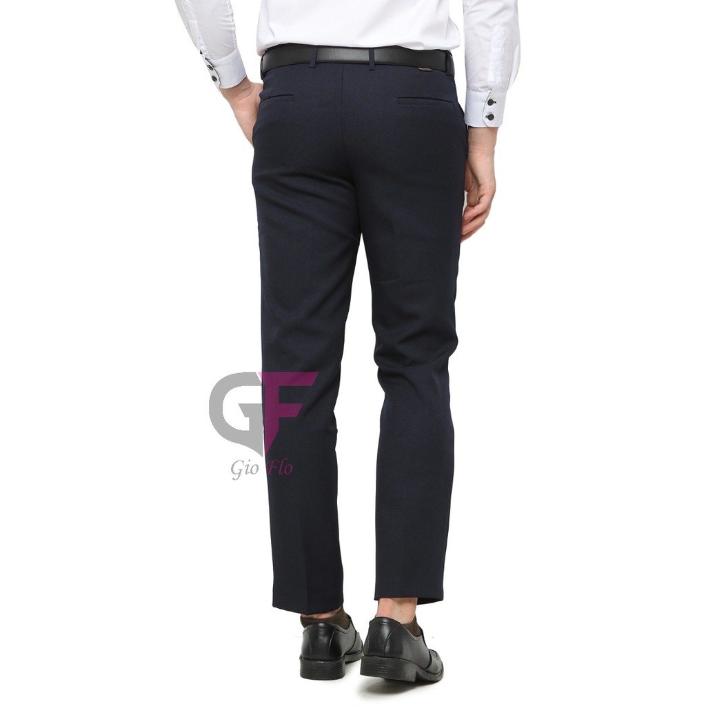 GIOFLO Celana Kantoran Pria Formal Polos Slim Dongker / CLN 1178