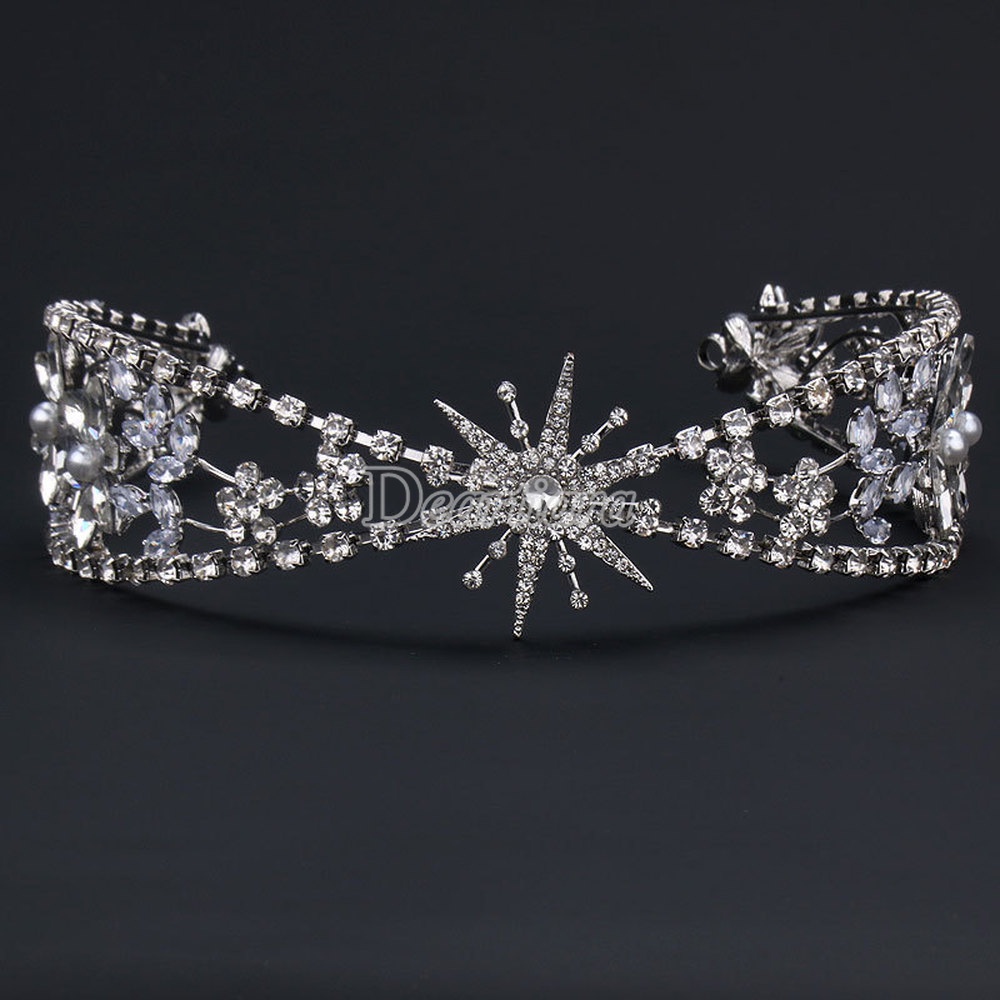 New Luxury Rhinestone Zirconium Stone Hoop Retro Bridal Headdress Headband Crown