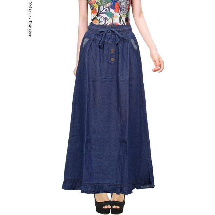Ht30T2 Rok Panjang Wanita - Rok Jeans Panjang - Rok Jeans Wanita - Rok Remaja Ds2044Fg