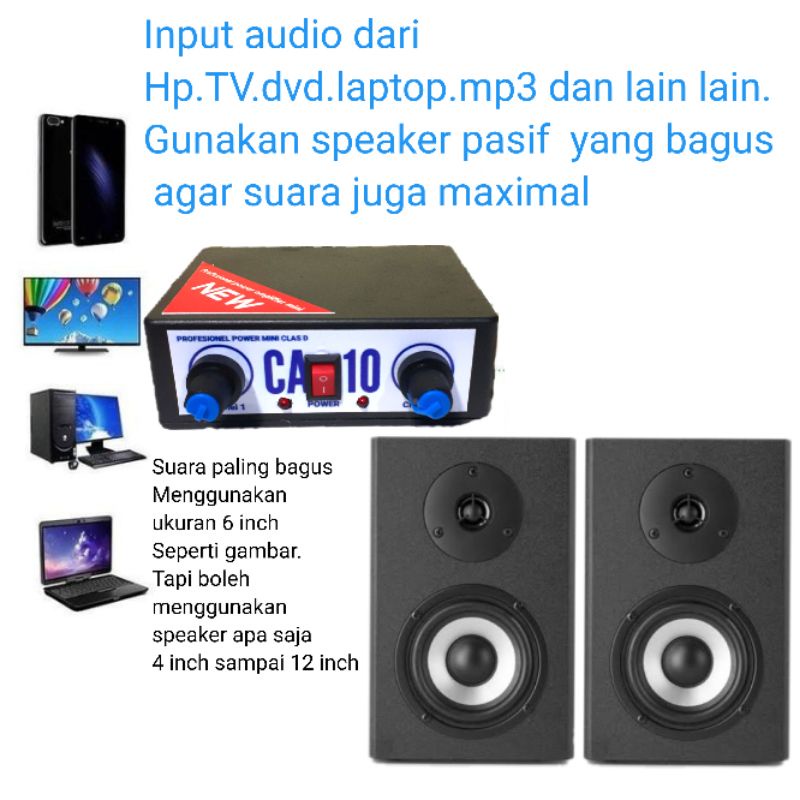 POWER AMPLIFIER CA 10  MINI 2 CHANNEL MINIATUR