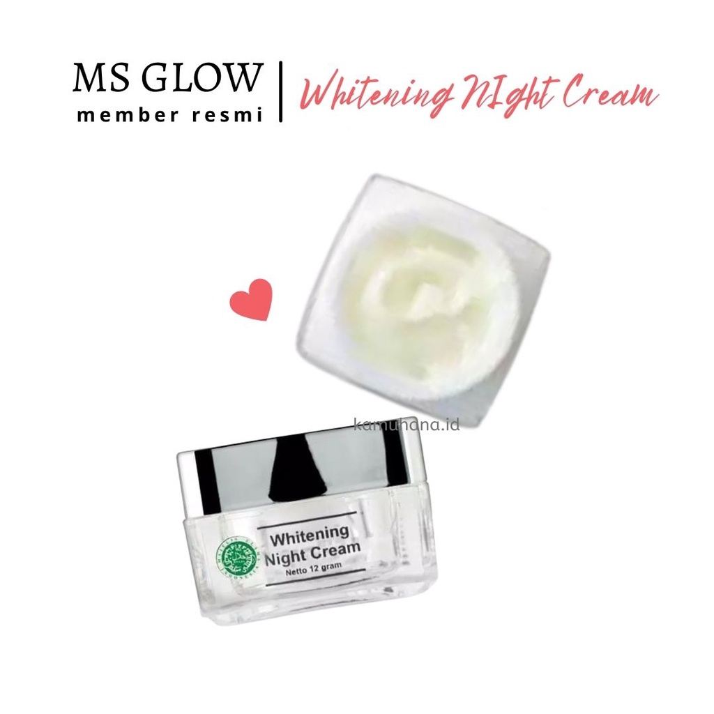 Jual Whitening Night Cream Ms Glow Krim Malam Ms Glow Kulit Kusam