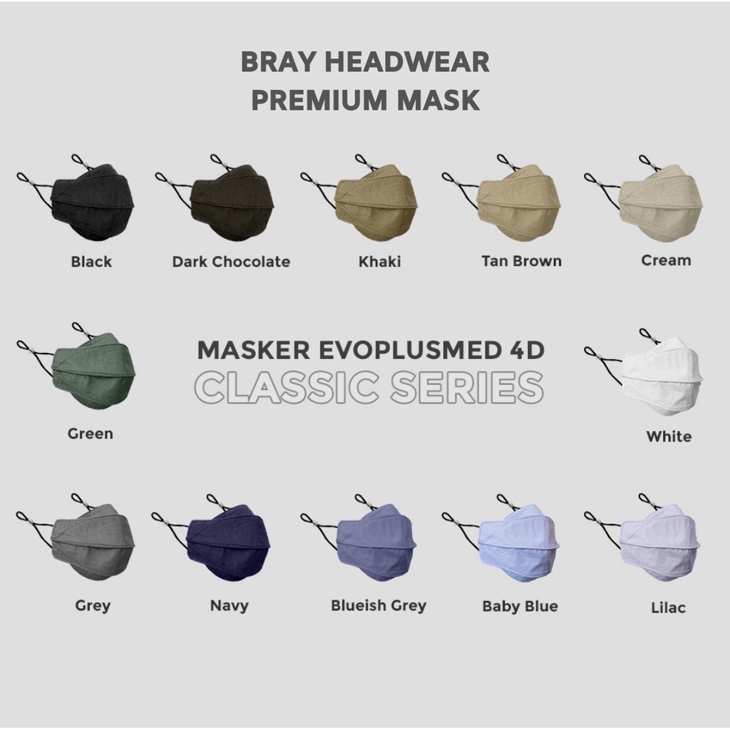 Masker Kain 4D EVO PLUSMED 3 Lapis Ply + Stopper Headloop Earloop  Premium Terbaik