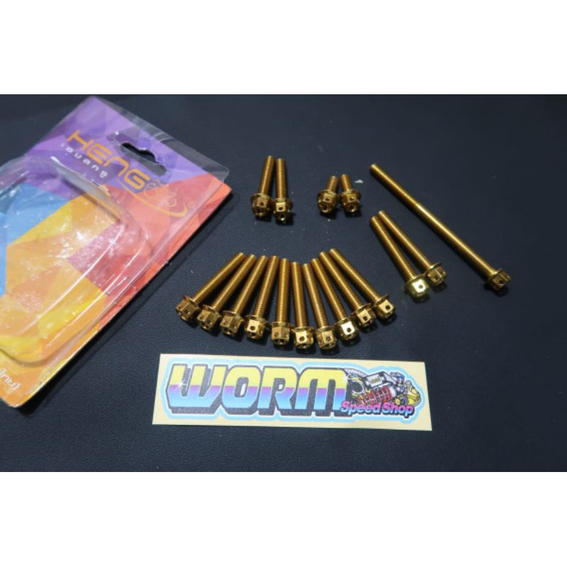 Baut Probolt Set CVT Mesin Beat Scoopy Vario 110 Gold Original Heng Thailand