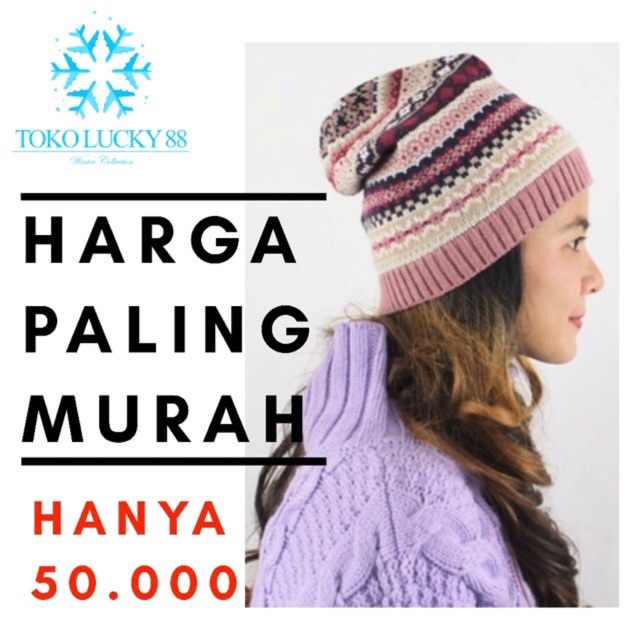 Topi Kupluk Motif Tribal Hat Beanie