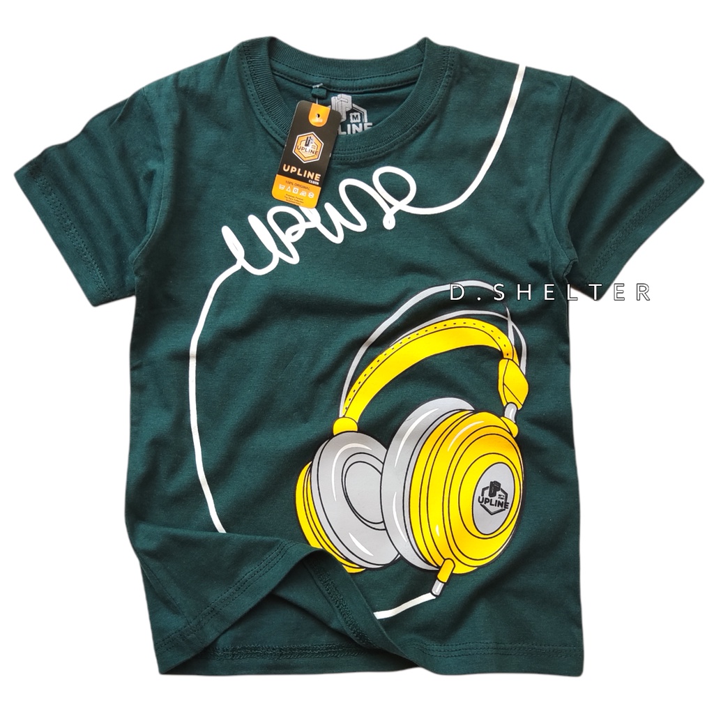 KAOS DISTRO ANAK HIJAU BOTOL UPLINE HEADPHONE