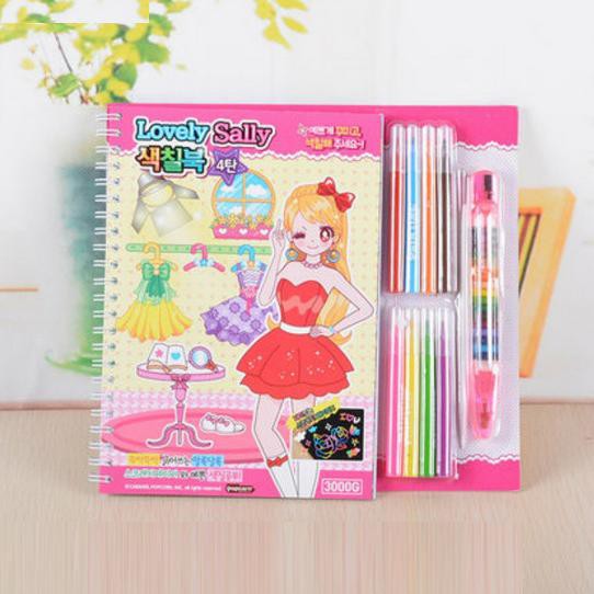 Download Buku Gambar Crayon Set Coloring Book Mainan Anak Perempuan 1219 275 Shopee Indonesia