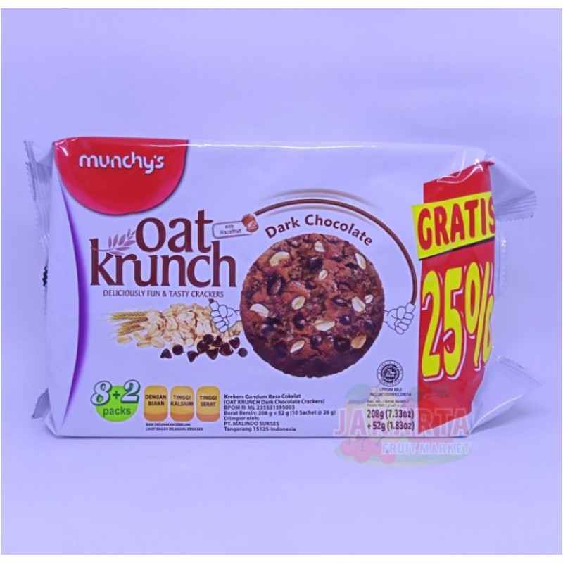

(SNACK) MUNCHYS OAT DARK CHOCOLATE CRACKERS 208G
