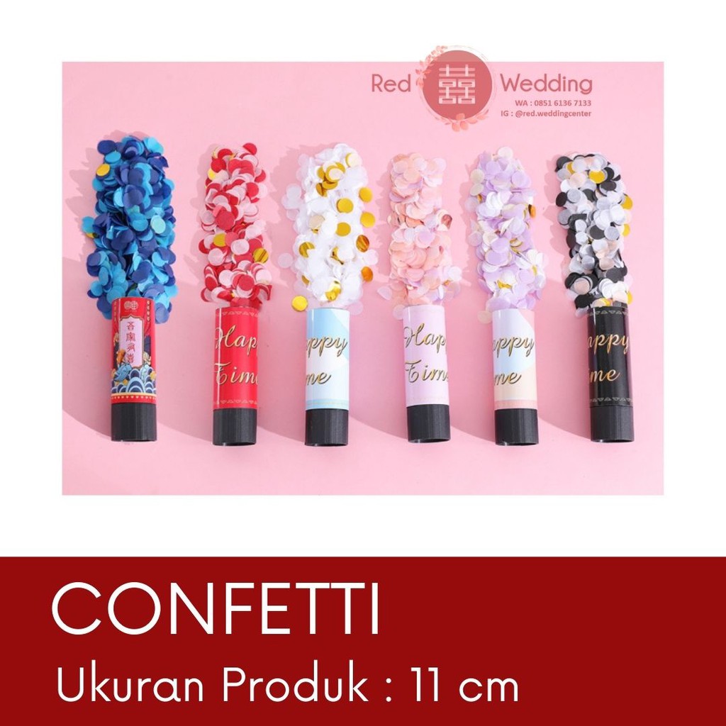 PARTY CONFETTI Popper Warna Warni Tema Wedding Pesta Bride Groom Surprise