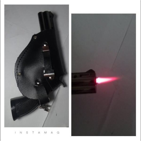 Super Sale! Korek Api Gas Model Pistol REV0LVER, Bonus Sarung, Lighter, Murah, Mantap