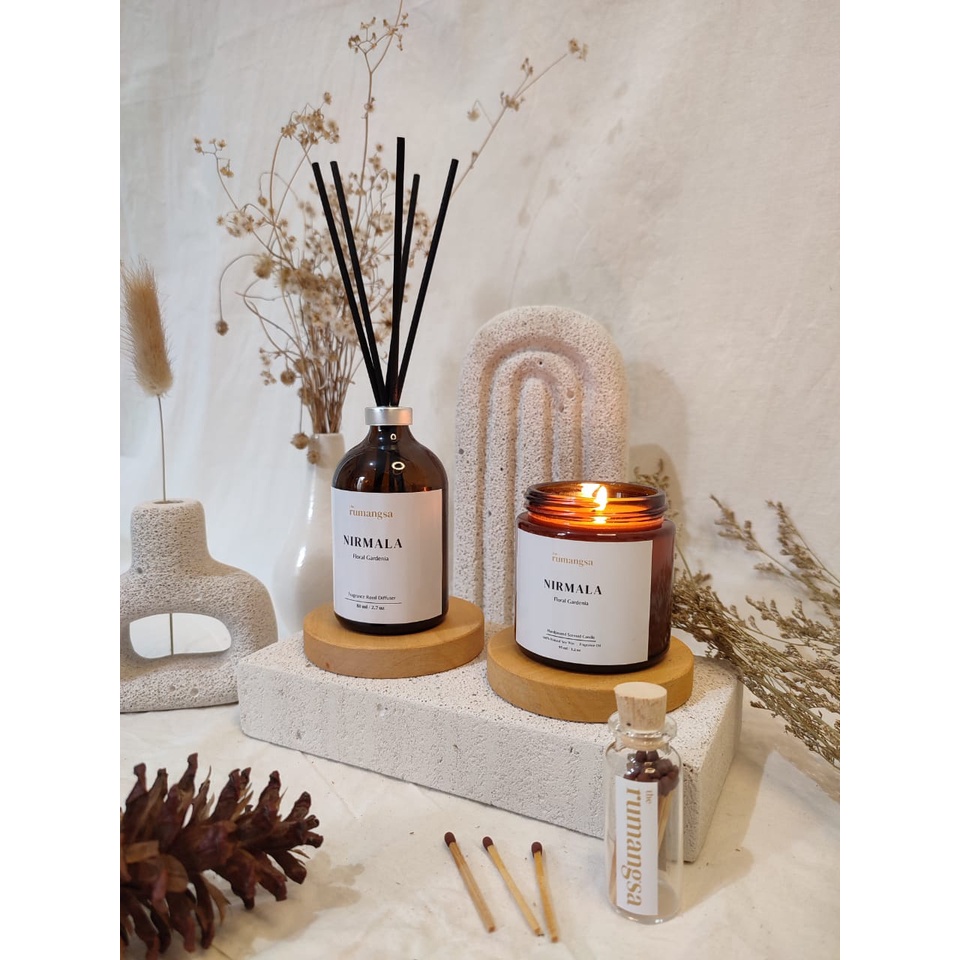 

THE RUMANGSA Mix Reed Diffuser & Scented Candle LARGE - Souvenir Gift Box Holiday CNY Hampers Kado Ulang Tahun Kado Wisuda Kado Pernikahan