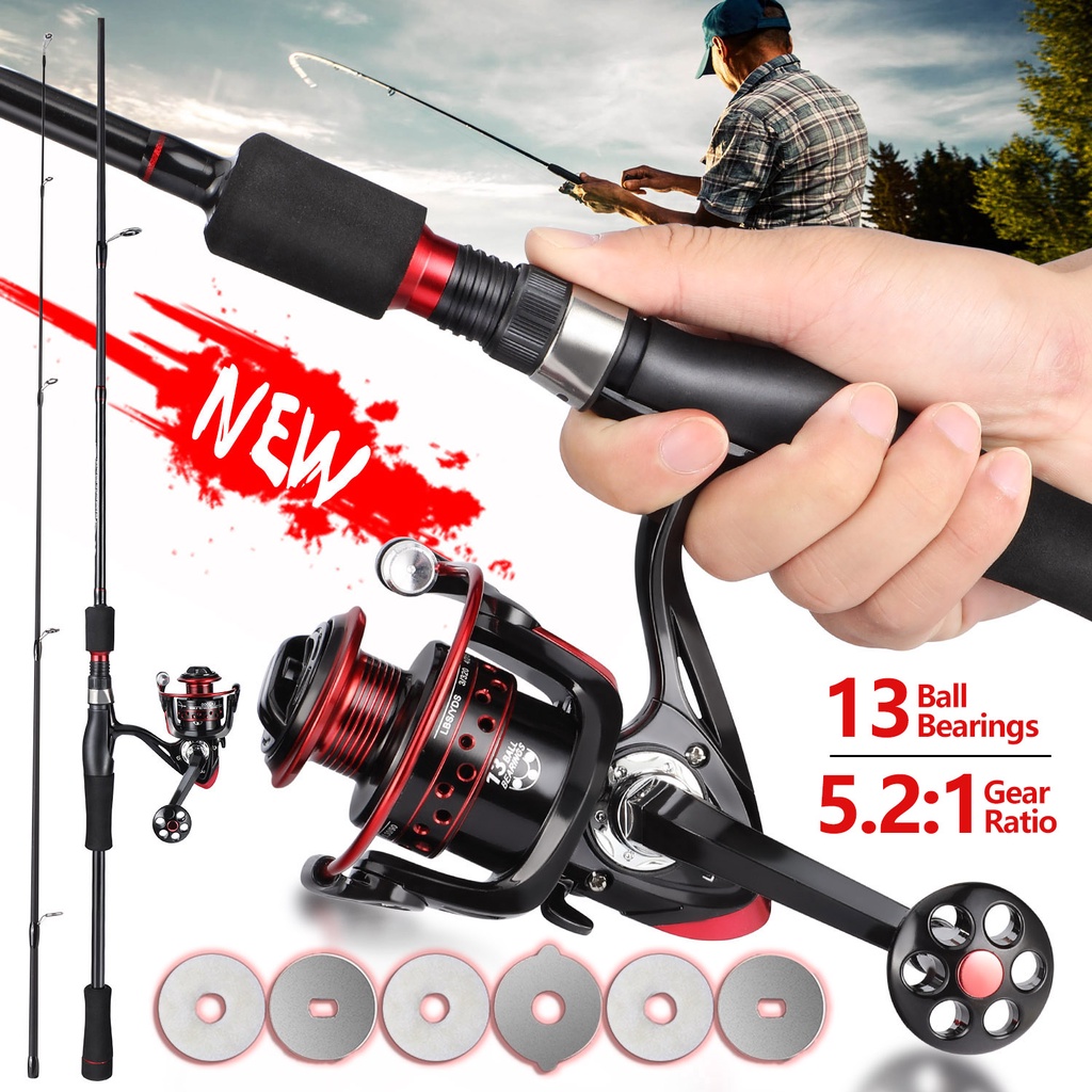 Sougayilang Kualitas tinggi Set Pancing 2 Bagian Fishing Rod dan Fishing Reel Set Rod Reel Umpan Baris Penuh Combo pancingan set lengkap