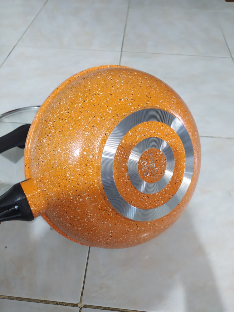 Panci Wajan Anti Lengket Granite Orange New Yeobo 30cm