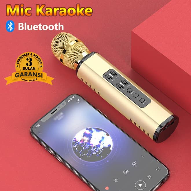 Mic Karaoke K6 Wireless Microphone Speaker KTV Mikrofon Bluetooth Karaoke Super Bass USB Player